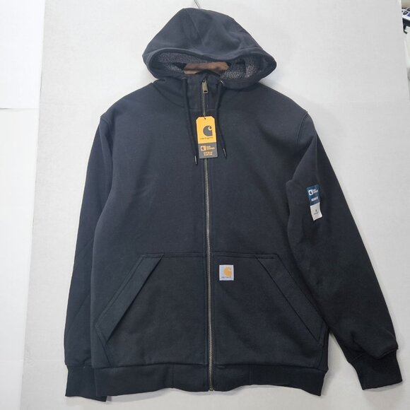 Carhartt Men Jacket Black Size M Rain Defender RelaxedFit Midweight Sherpa Lined - Picture 1 of 10